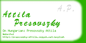 attila presovszky business card